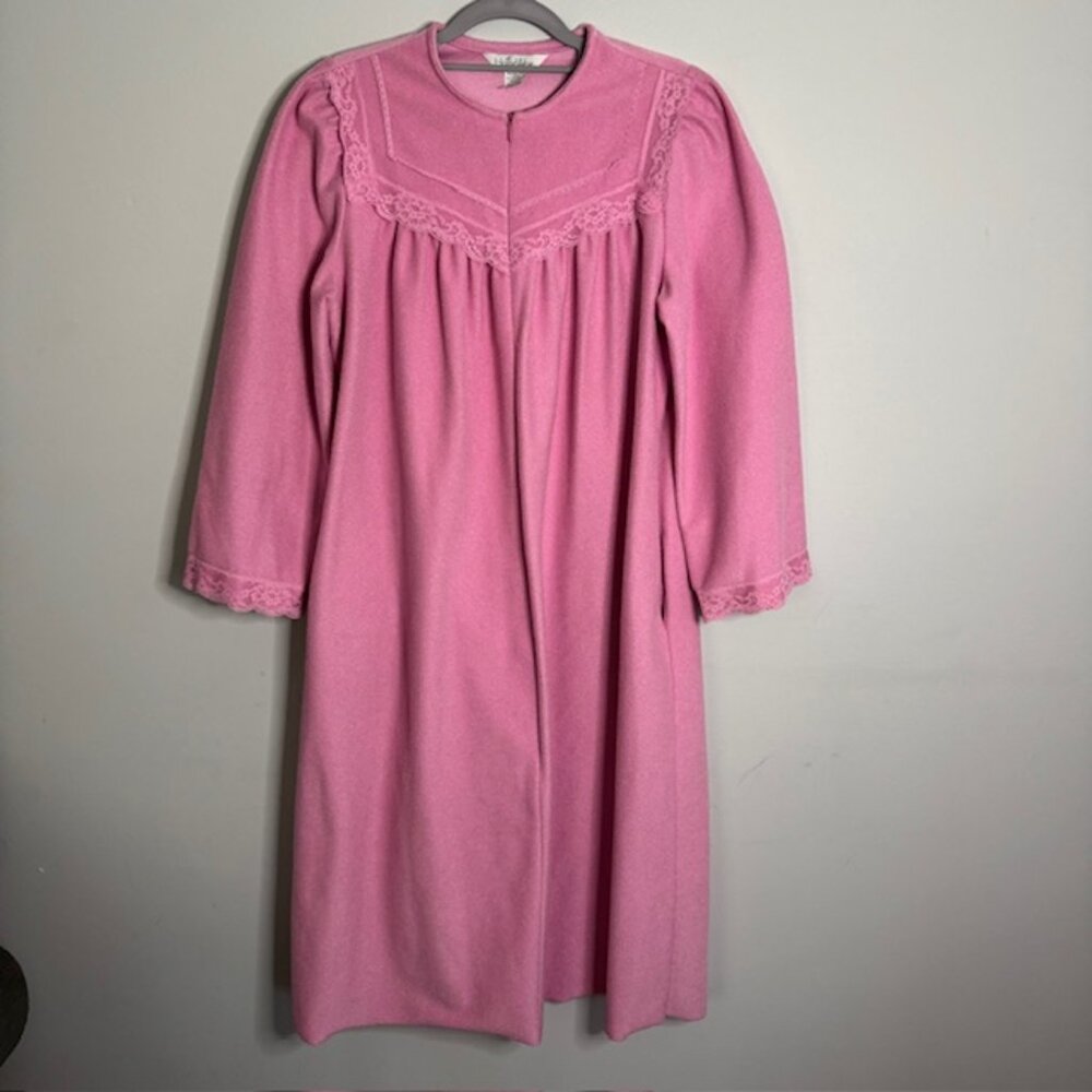Vintage at Home Wear Sears House Coat / Robe Zipper Pink Size Medium